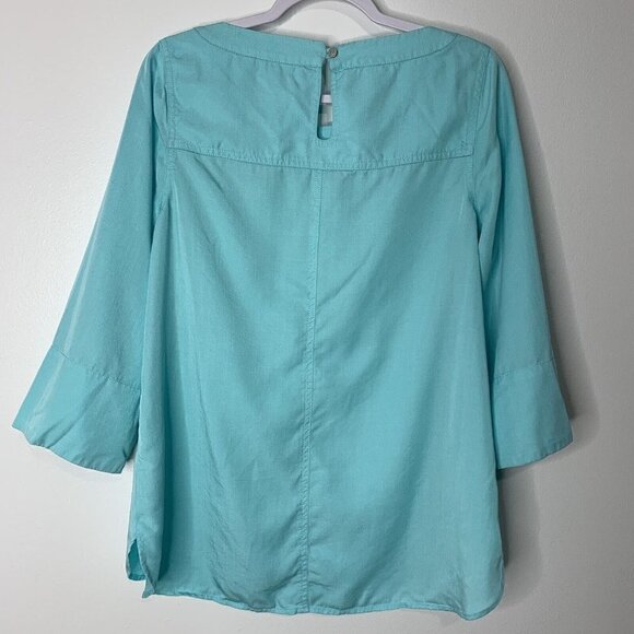 Soft Surroundings Tunic Georgica Blue Top 100% Tencel Size S - Picture 6 of 12